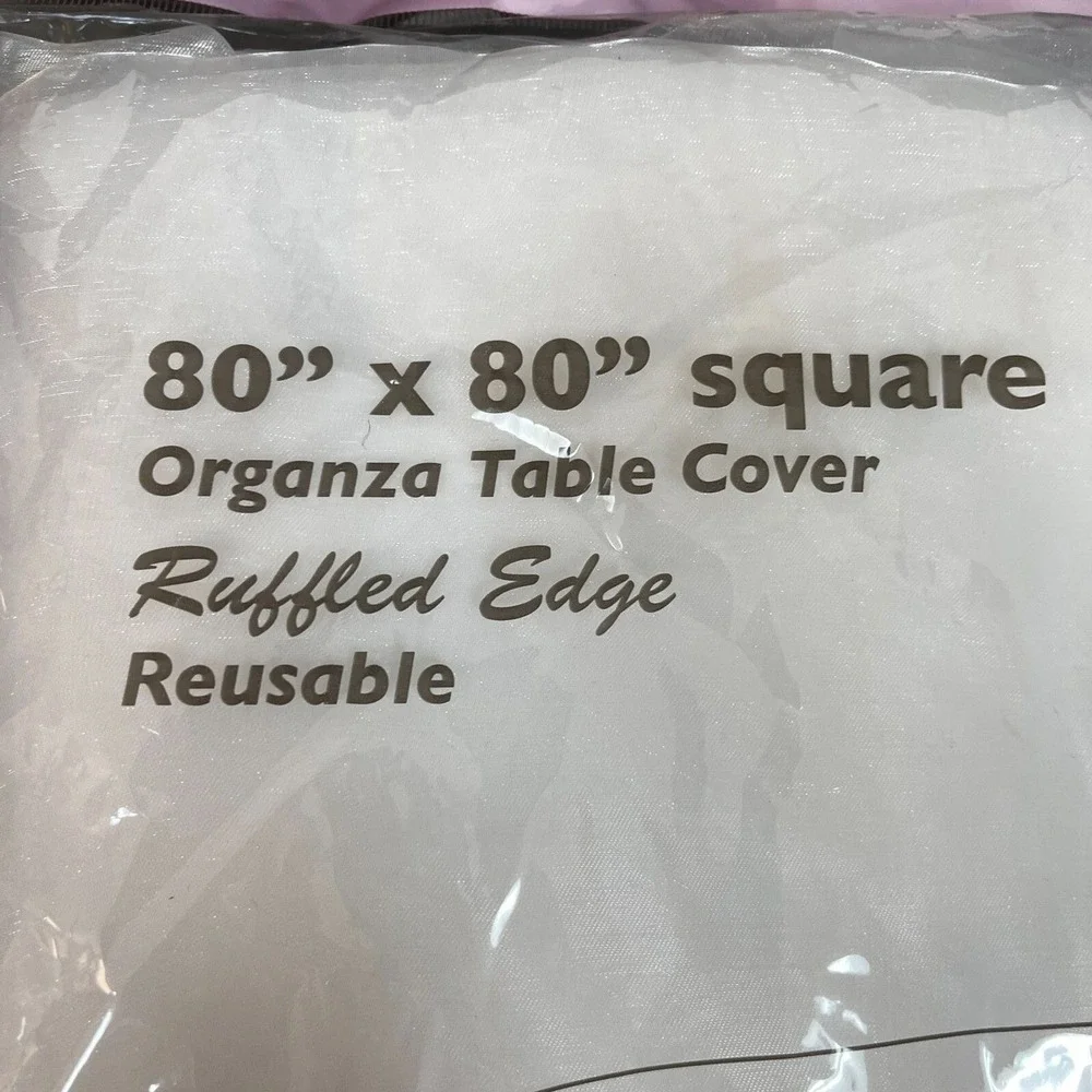 Natural Star Inc. NST Organza Table cover Ruffled‎ Edge White 80